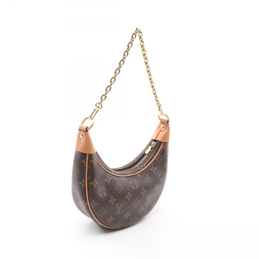 Louis Vuitton Monogram Shoulder Loop Bag Canvas Brown Leather